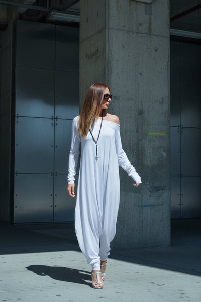 White Harem Jumpsuit MARLA - EUG Fashion EugFashion 