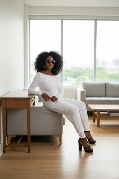 White Harem Jumpsuit MARLA - EUG Fashion EugFashion 