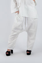 linen-print-african-woman-set #white