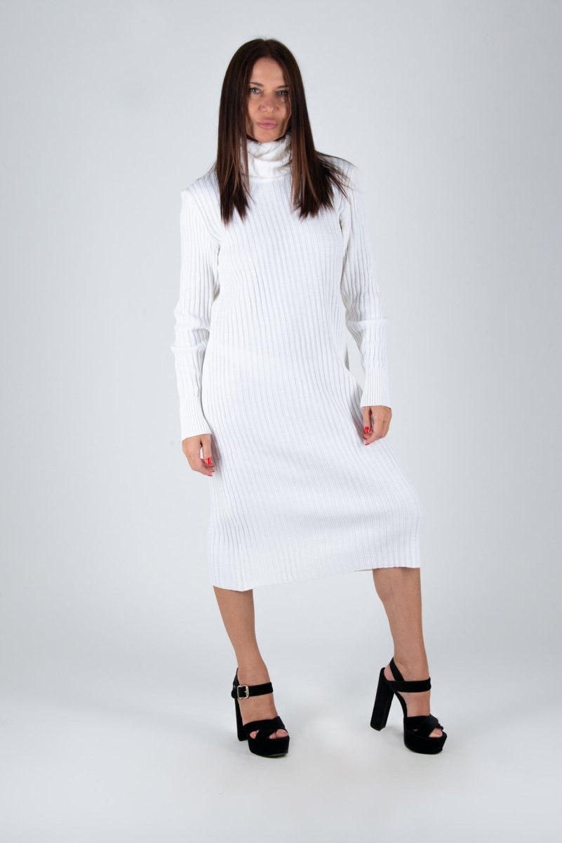 White Knitting dress MIA - EUG Fashion