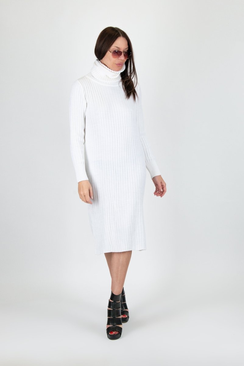 White Knitting dress MIA - EUG Fashion