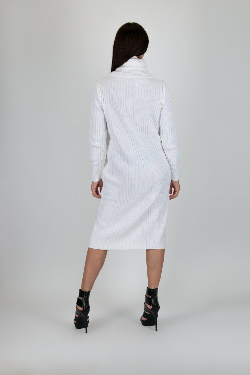 White Knitting dress MIA - EUG Fashion
