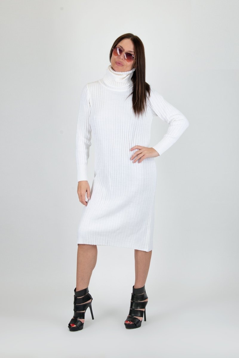 White Knitting dress MIA - EUG Fashion