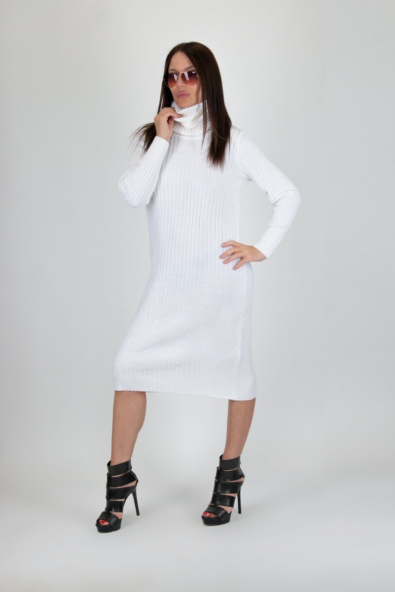 White Knitting dress MIA - EUG Fashion