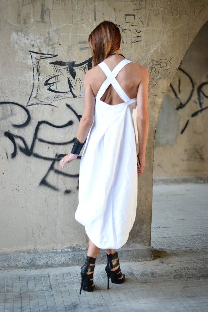 White linen dress KATE - EUG Fashion