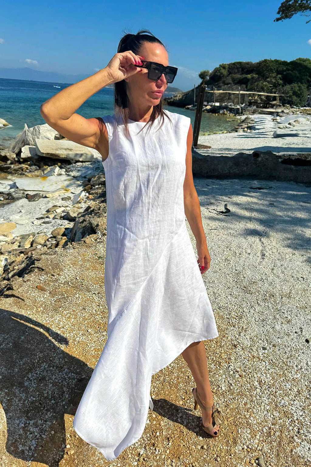 white-linen-dress-EUG fashion #white