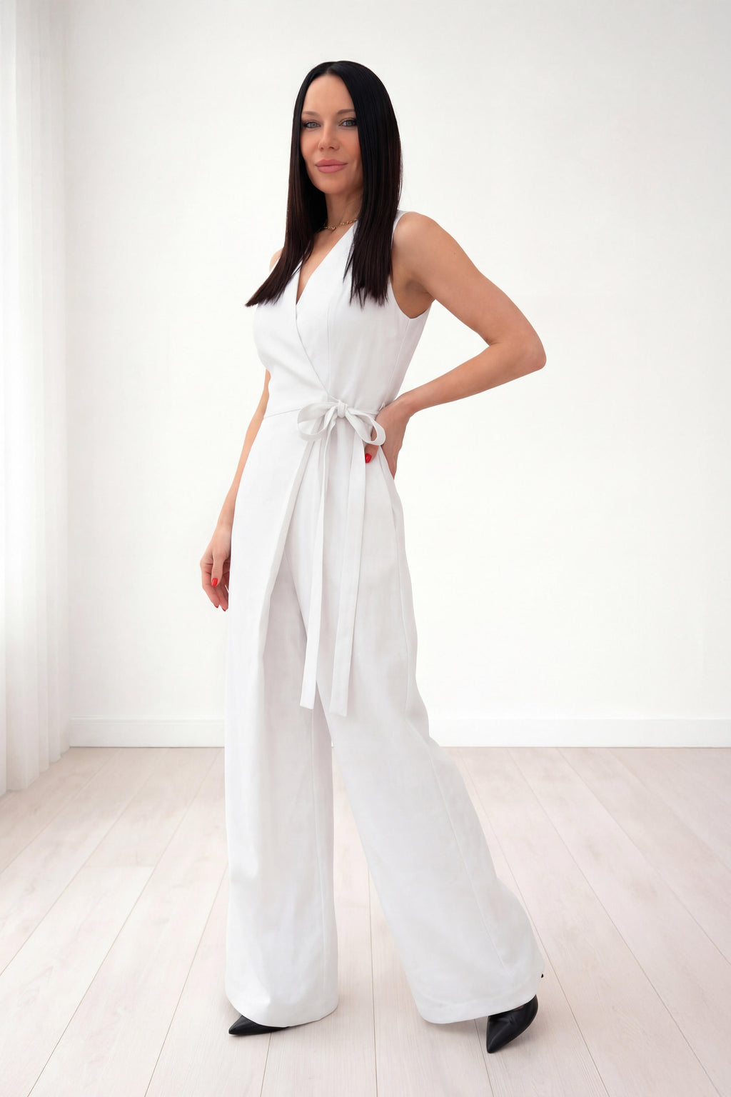 Linen wrap jumpsuit - Eug fashion #white