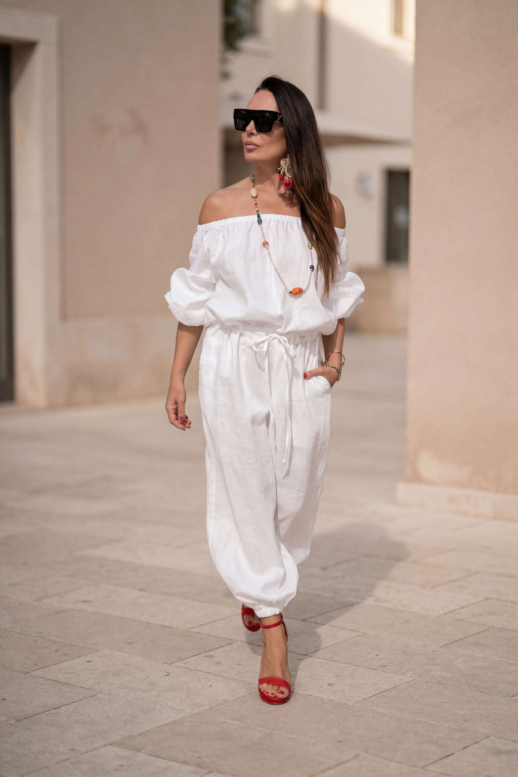 wide white-linen-jumpsuit #white