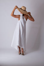 White Linen One Shoulder Dress TIFFANY - EUG Fashion
