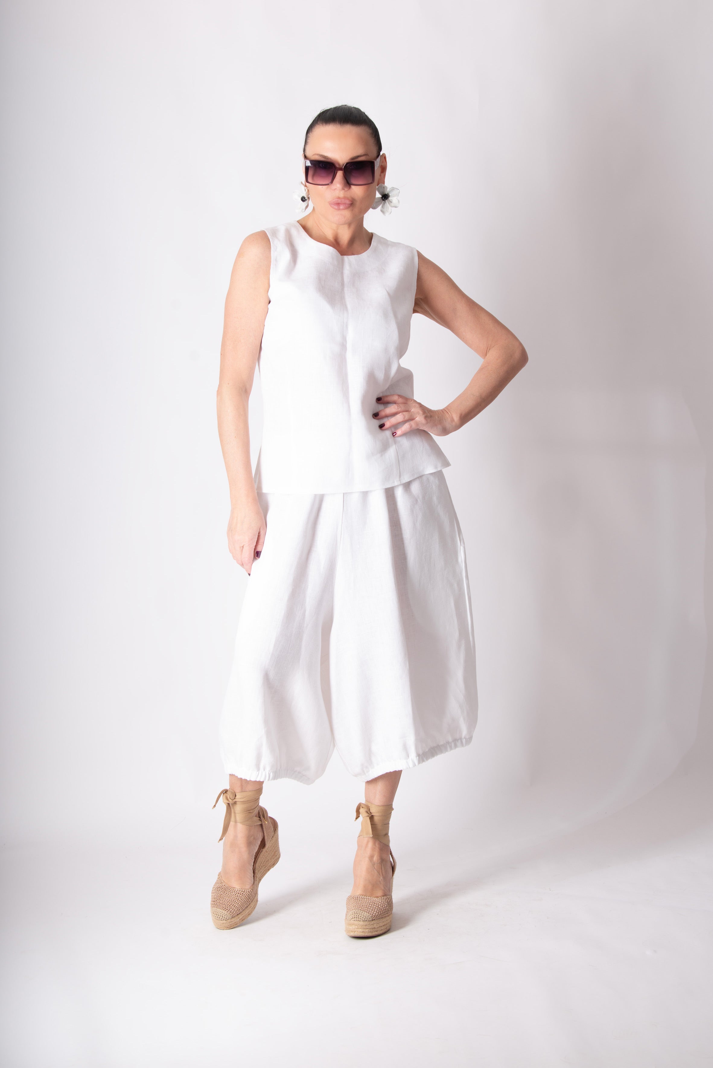 Linen Wide Pants - Natal