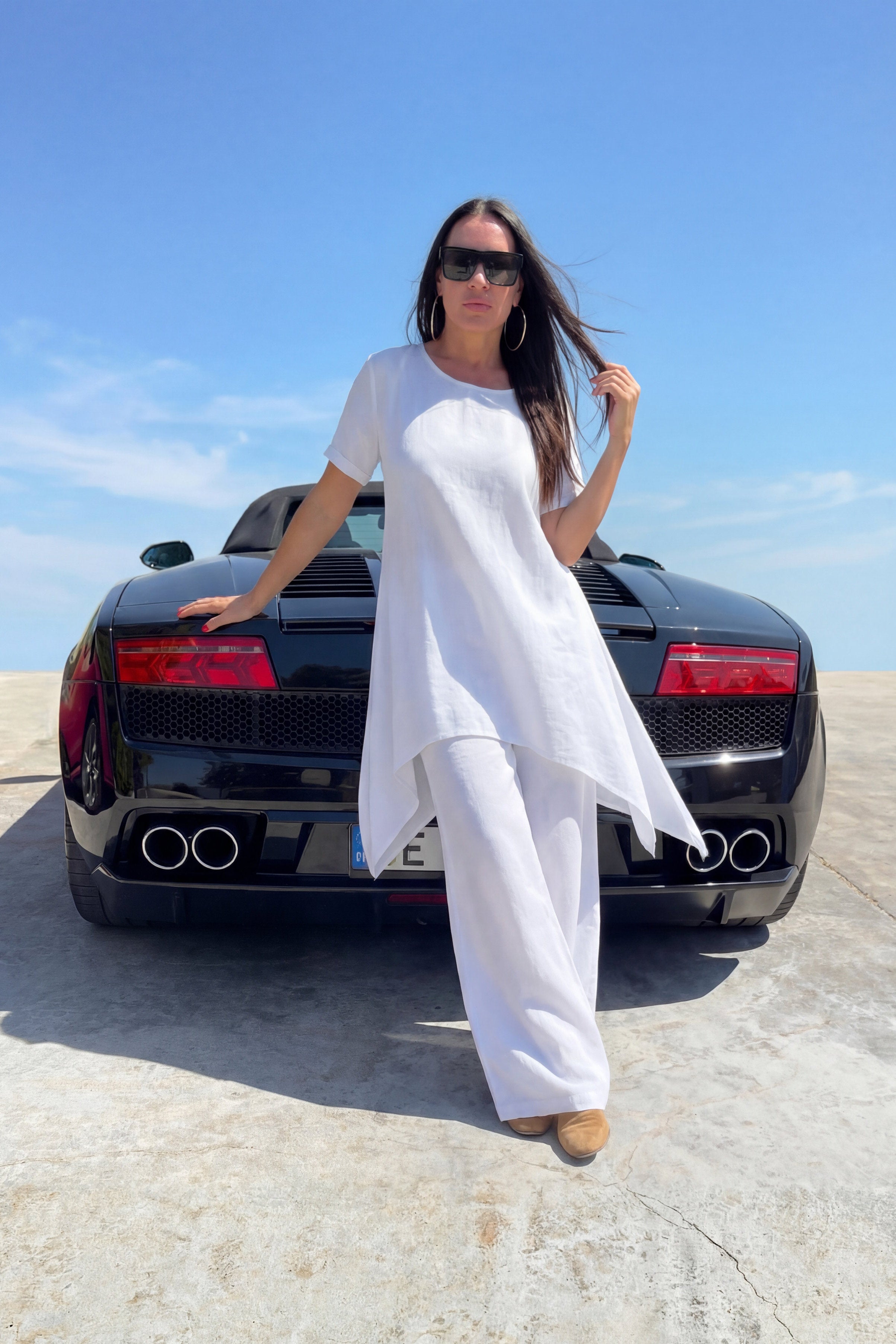White linen top