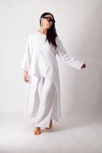 Linen 2 pcs set pants and top  Eug fashion #white