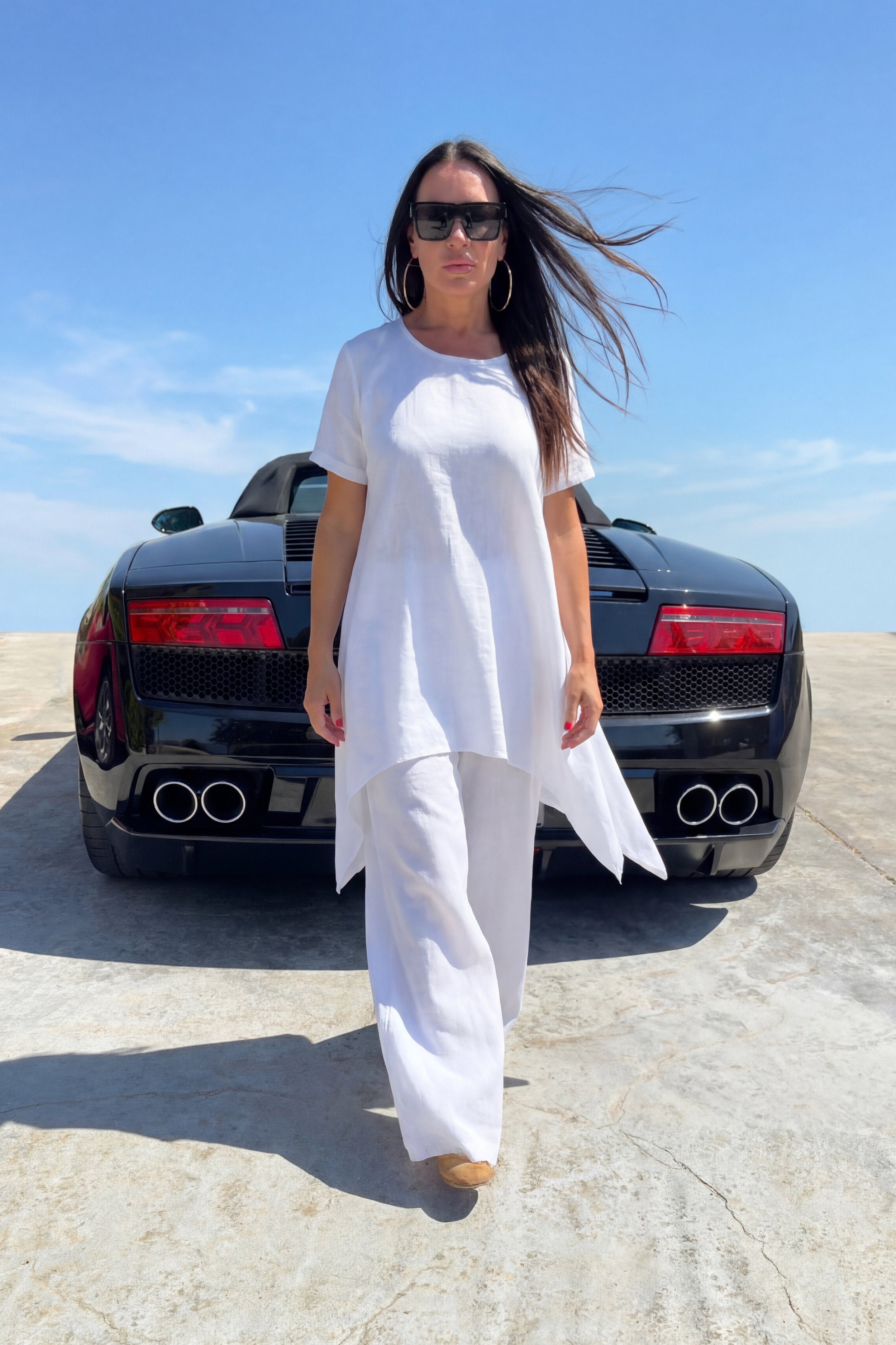 White linen top