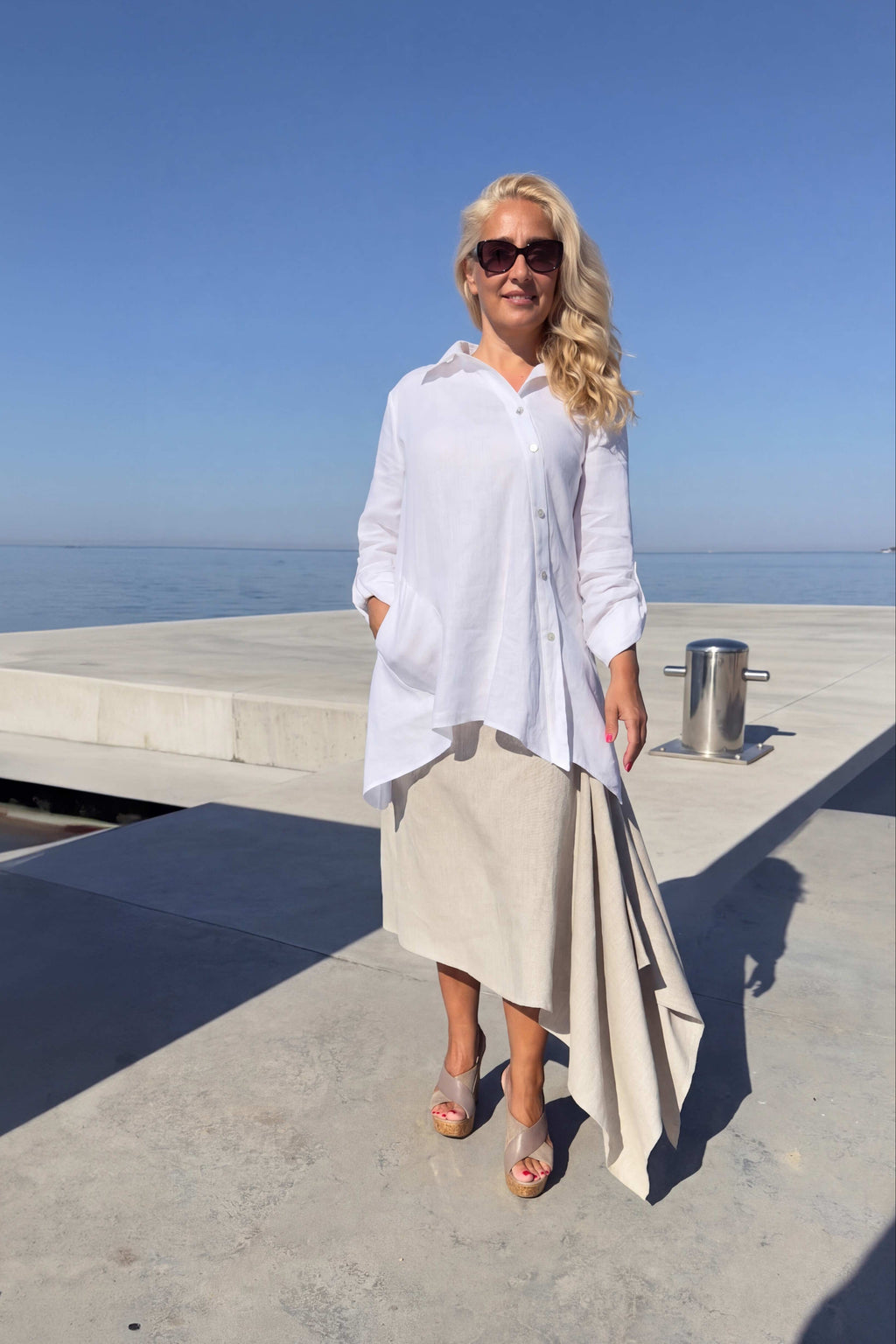 linen shirt palermo white color