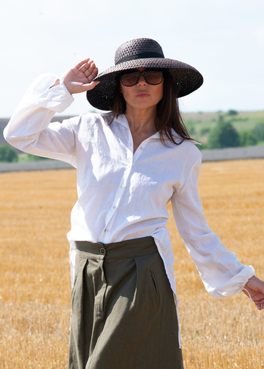 White Linen Shirt JENNA - EUG Fashion EugFashion 