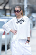 white linen top