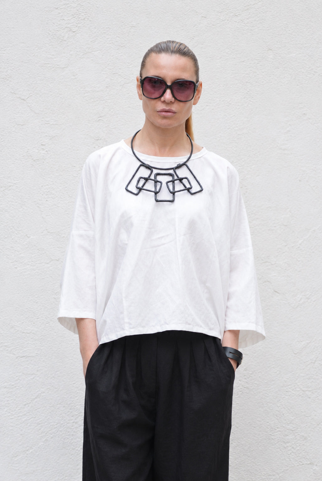 white linen top