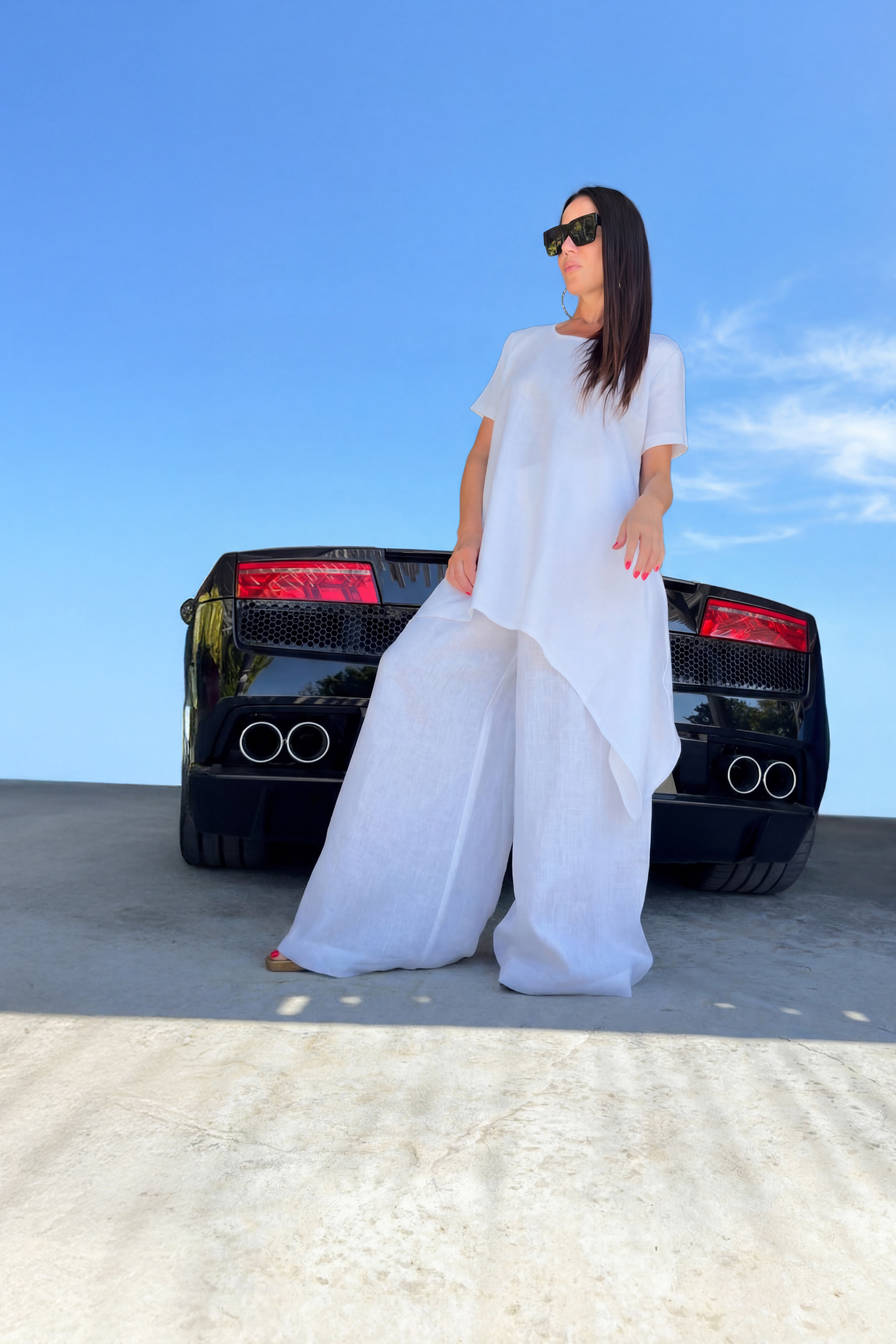 White linen top