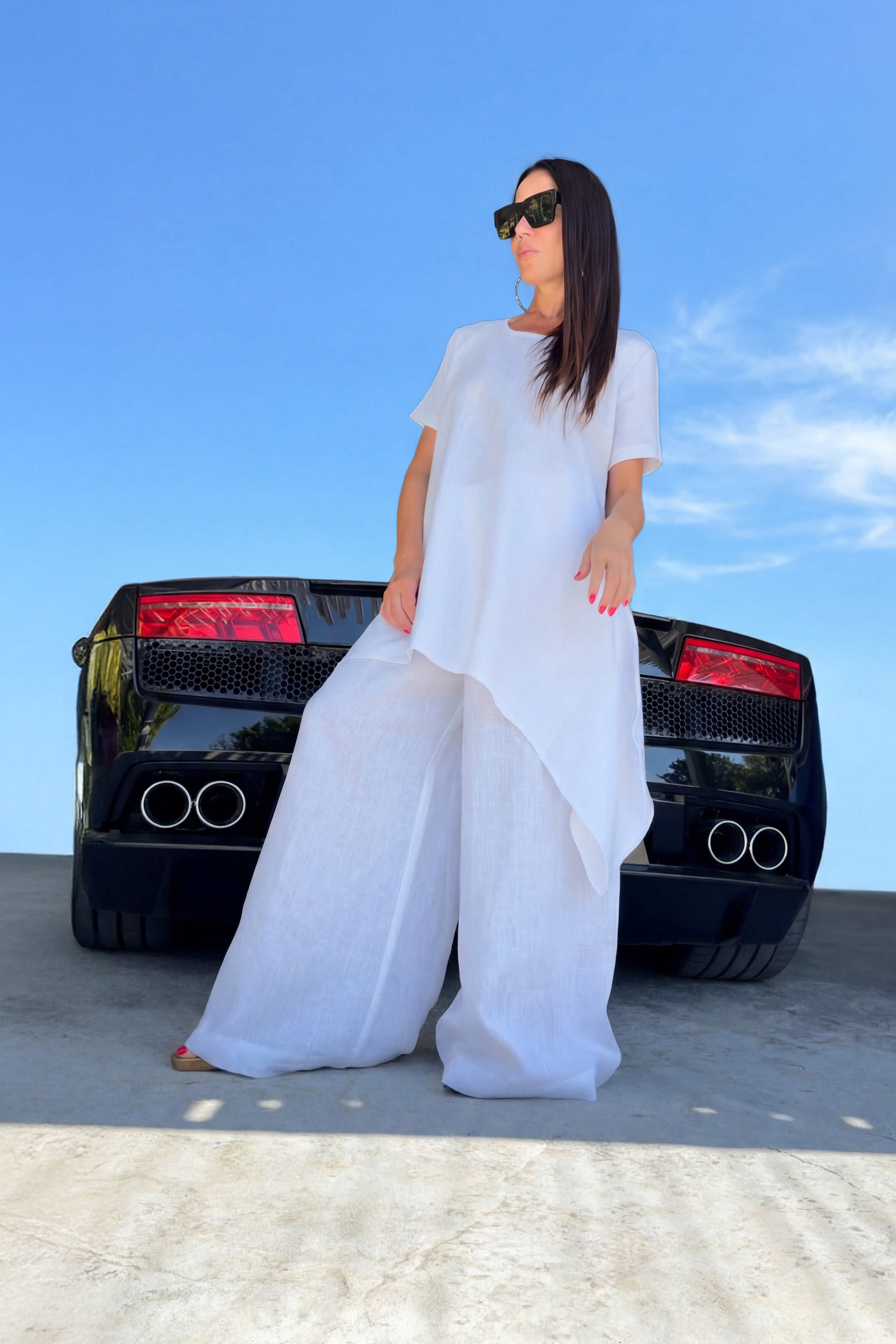 white linen top