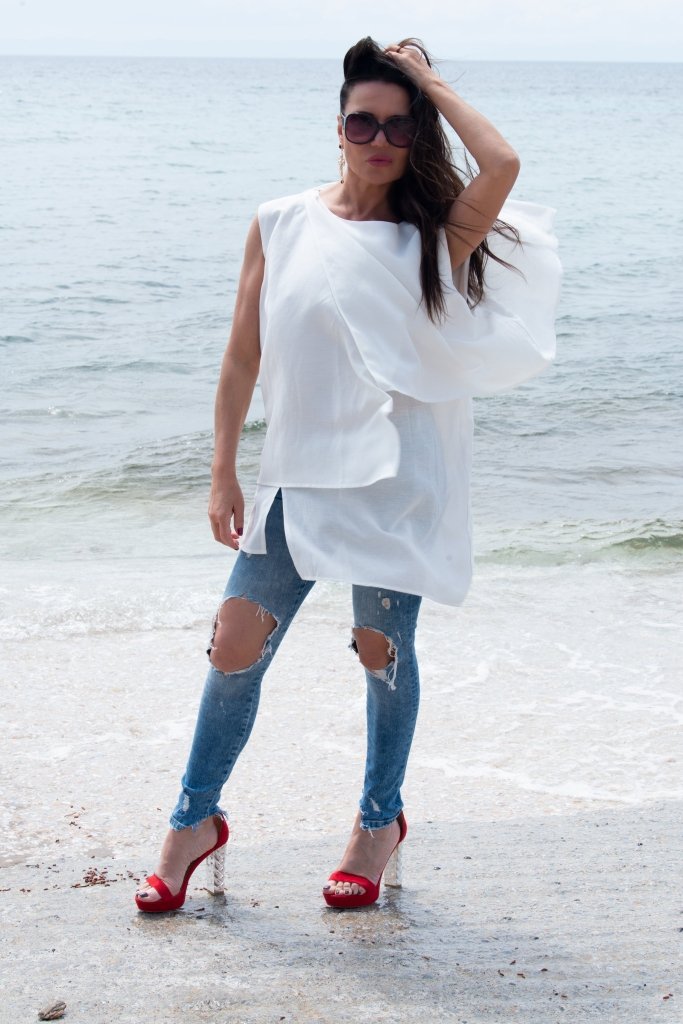 White Linen Tunic ALLA - EUG Fashion