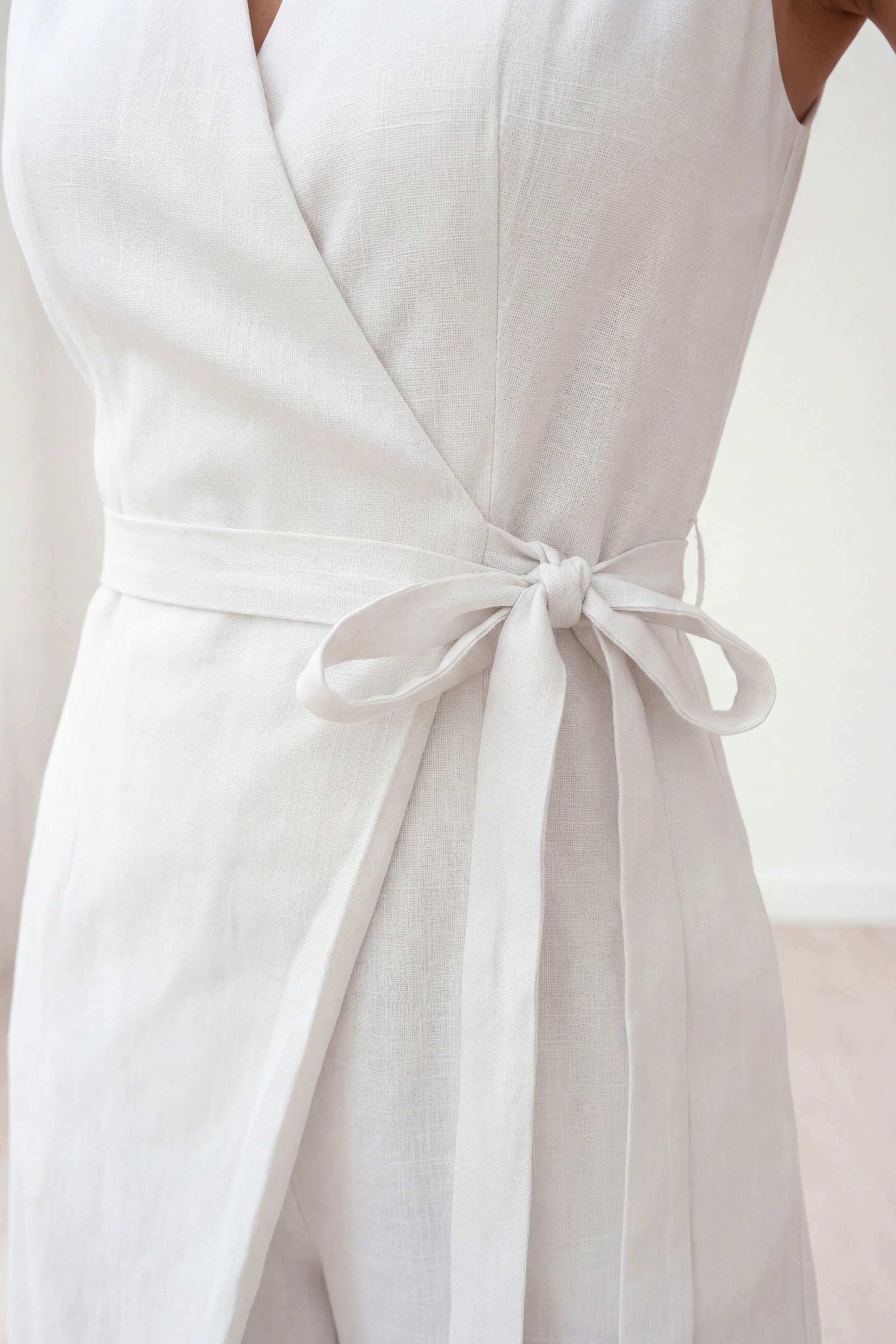 Linen wrap jumpsuit - Eug fashion #white