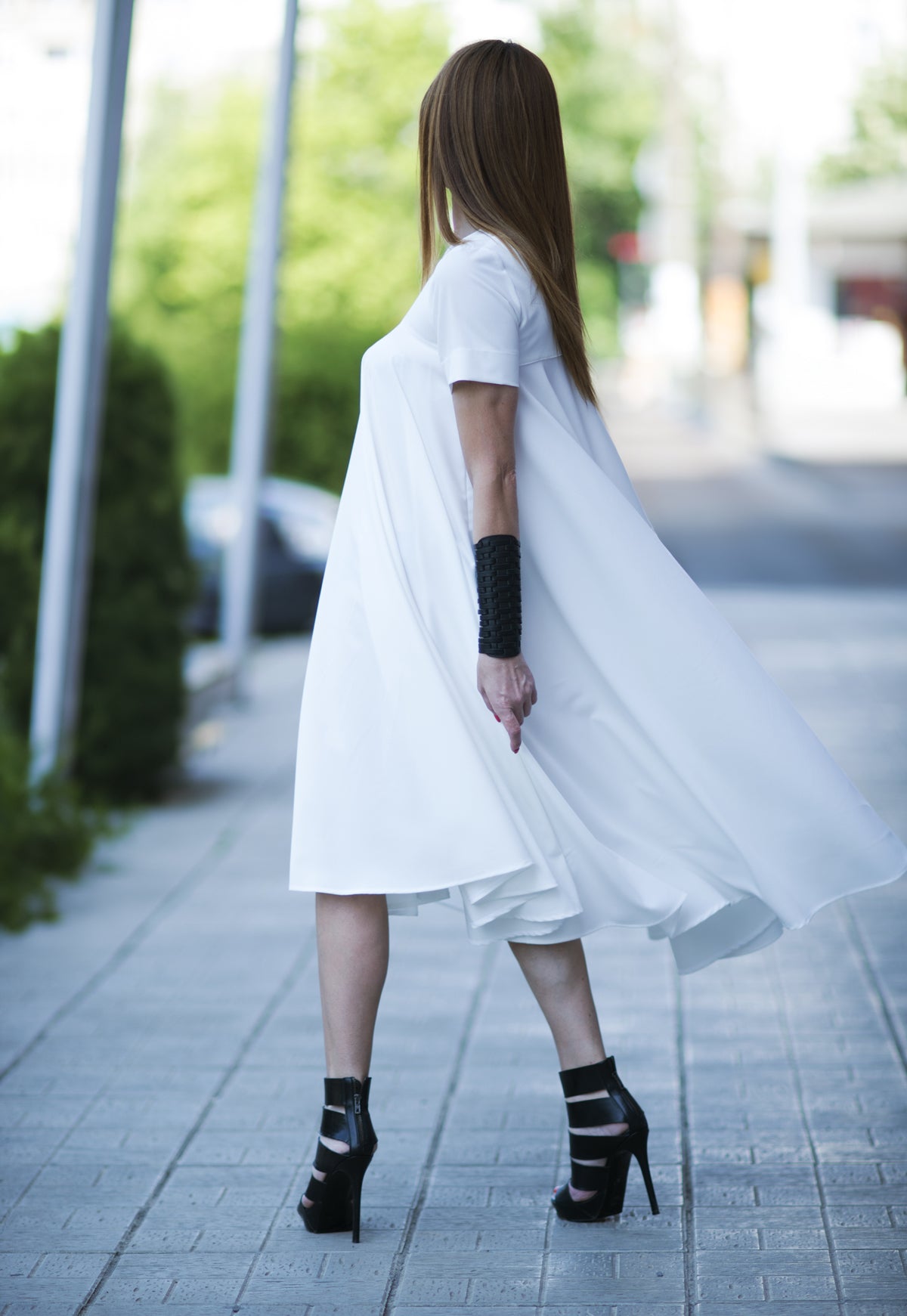 Off White Summer Maxi Dress KOSARA EugFashion 