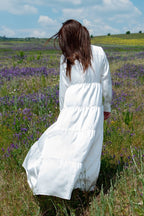 White Maxi Summer Kaftan DORA - EUG FASHION