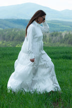 White Maxi Summer Kaftan DORA - EUG FASHION