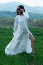 White Maxi Summer Kaftan DORA - EUG FASHION