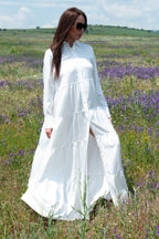 White Maxi Summer Kaftan DORA - EUG FASHION