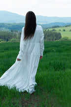 White Maxi Summer Kaftan DORA - EUG FASHION