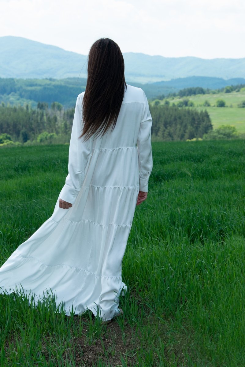 White Maxi Summer Kaftan DORA - EUG FASHION