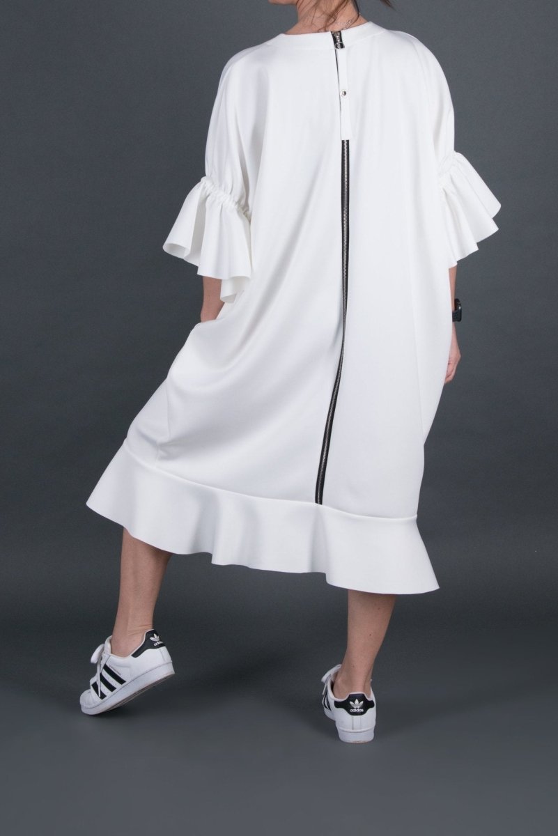 White Neoprene Dress ESIL - EUG FASHION EugFashion 