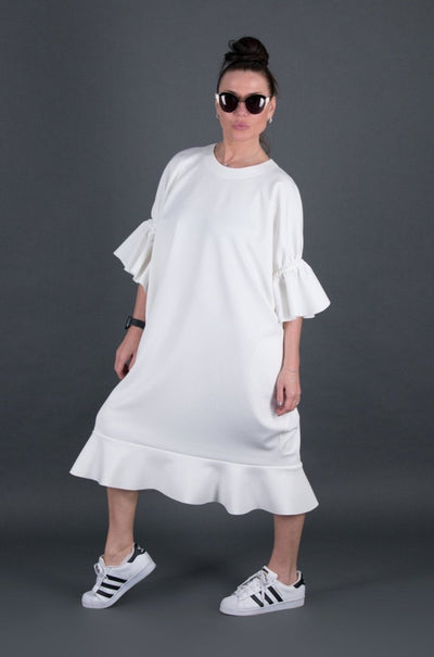 White Neoprene Dress ESIL - EUG FASHION EugFashion 