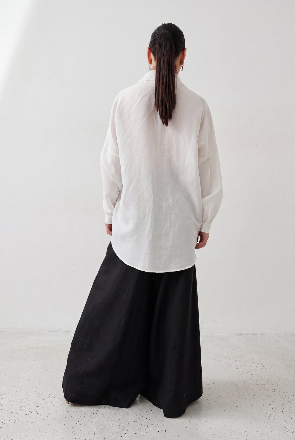 white long linen shirt

