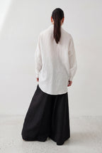 white long linen shirt

