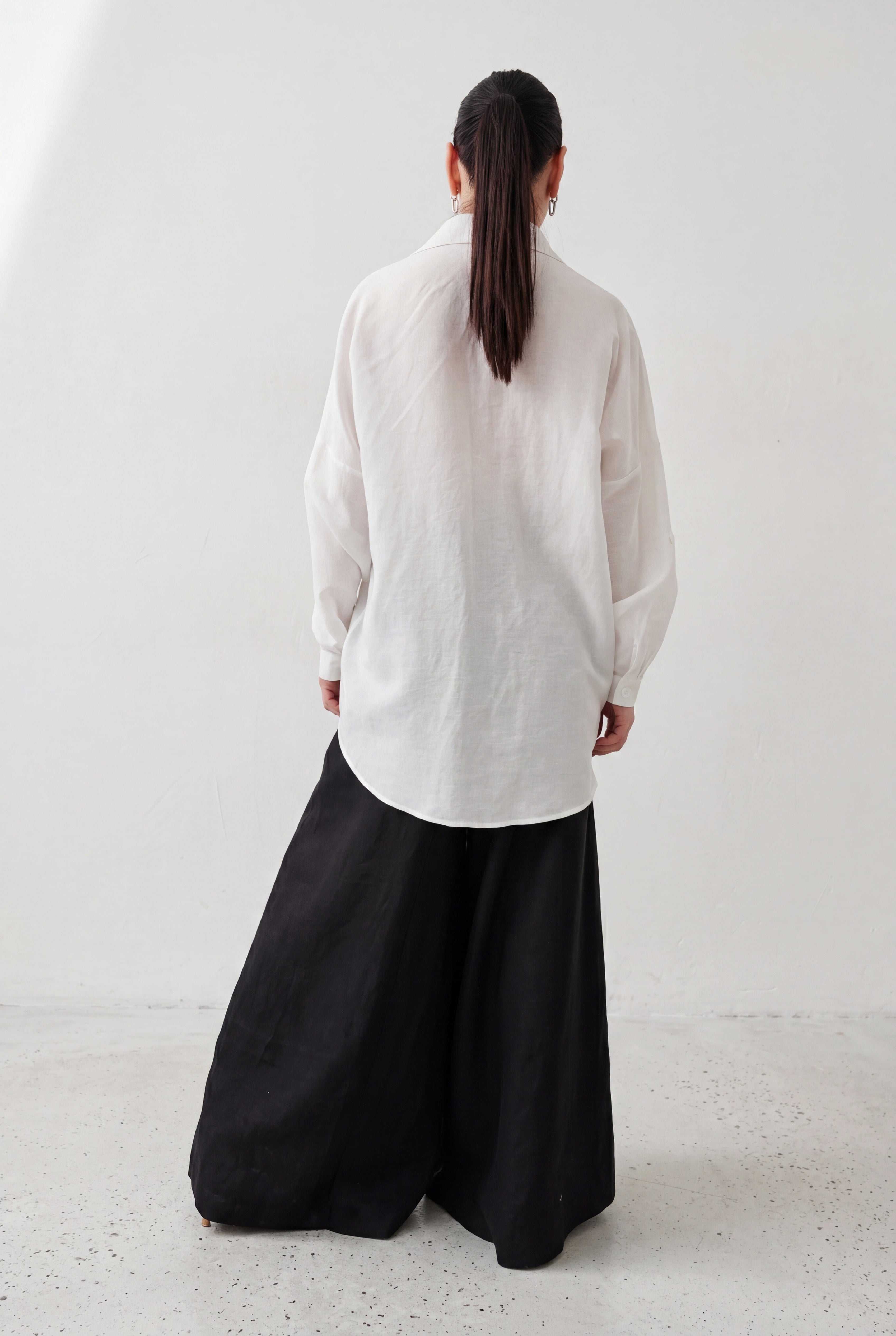 white long linen shirt

