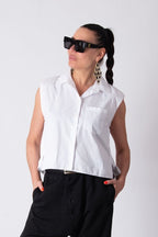 White Short Cotton Shirt SOLL - EUG Fashion
