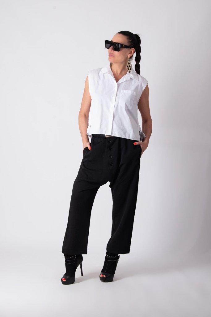 White Short Cotton Shirt SOLL - EUG Fashion