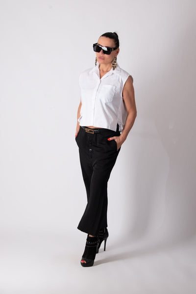 White Short Cotton Shirt SOLL - EUG Fashion EugFashion 