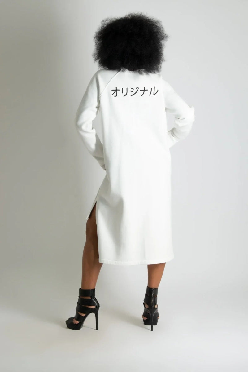 White Sweatshirt Dress IZABEL BF - EUG FASHION EugFashion 