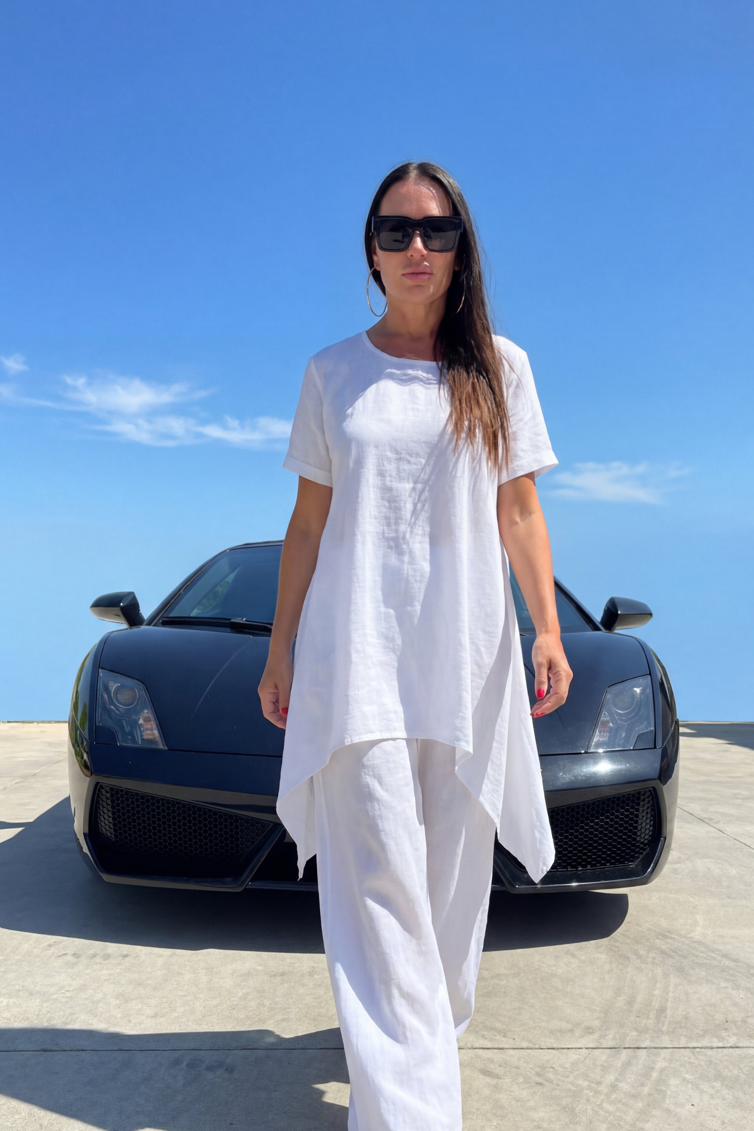 White linen top
