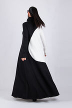 Black and white A-line punto milano dress Vivian - EUG Fashion 