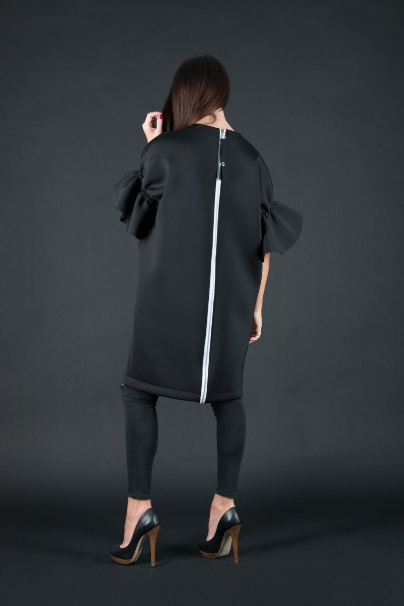 White Winter Neoprene Dress ESTER BF - EUG Fashion