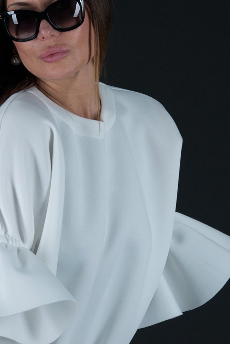 White Winter Neoprene Dress ESTER BF - EUG Fashion