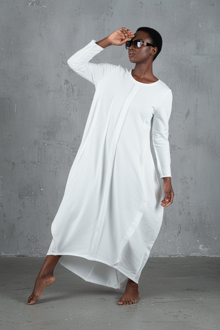 White long cotton dress Benita — EUG Fashion #white
