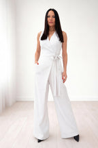 Linen wrap jumpsuit - Eug fashion #white