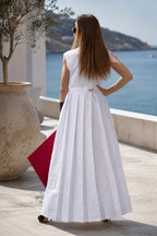 long-linen-dress EUG fashion #white