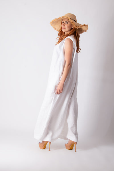 Linen Wide Jumpsuit Viral EugFashion 