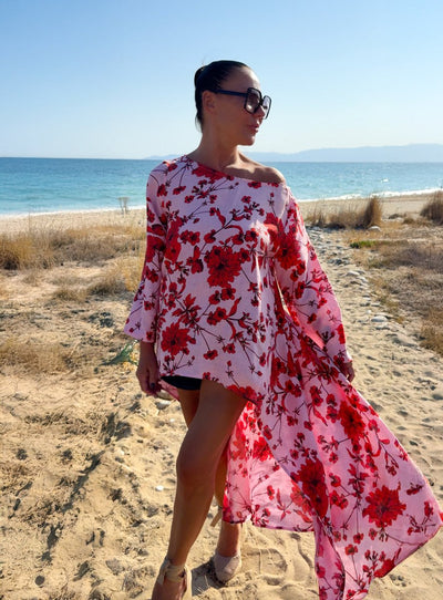 Wide Floral Linen Top JESIKA - EUG Fashion EugFashion 